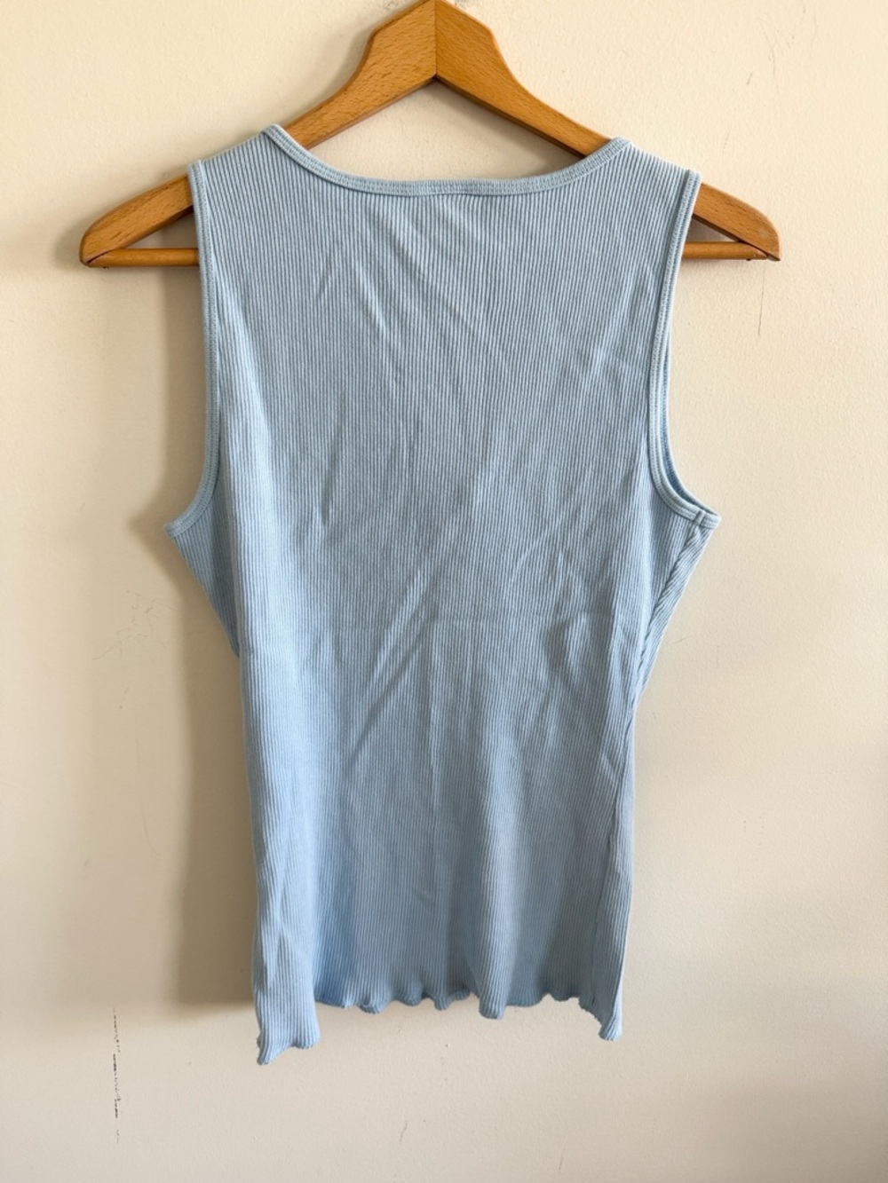 Vintage Y2K Tommy Hilfiger blue ribbed cotton sleeveless tan top size XL - Picture 5 of 7